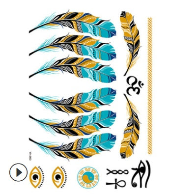 Metal Tattoo Sticker Gilded Tattoo Sticker Waterproof