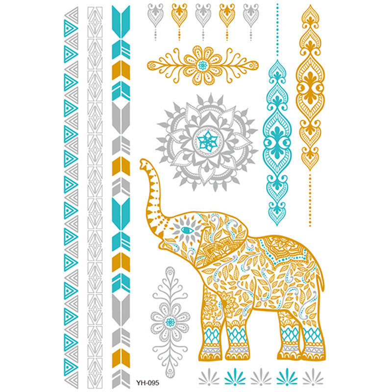 Metal Tattoo Sticker Gilded Tattoo Sticker Waterproof