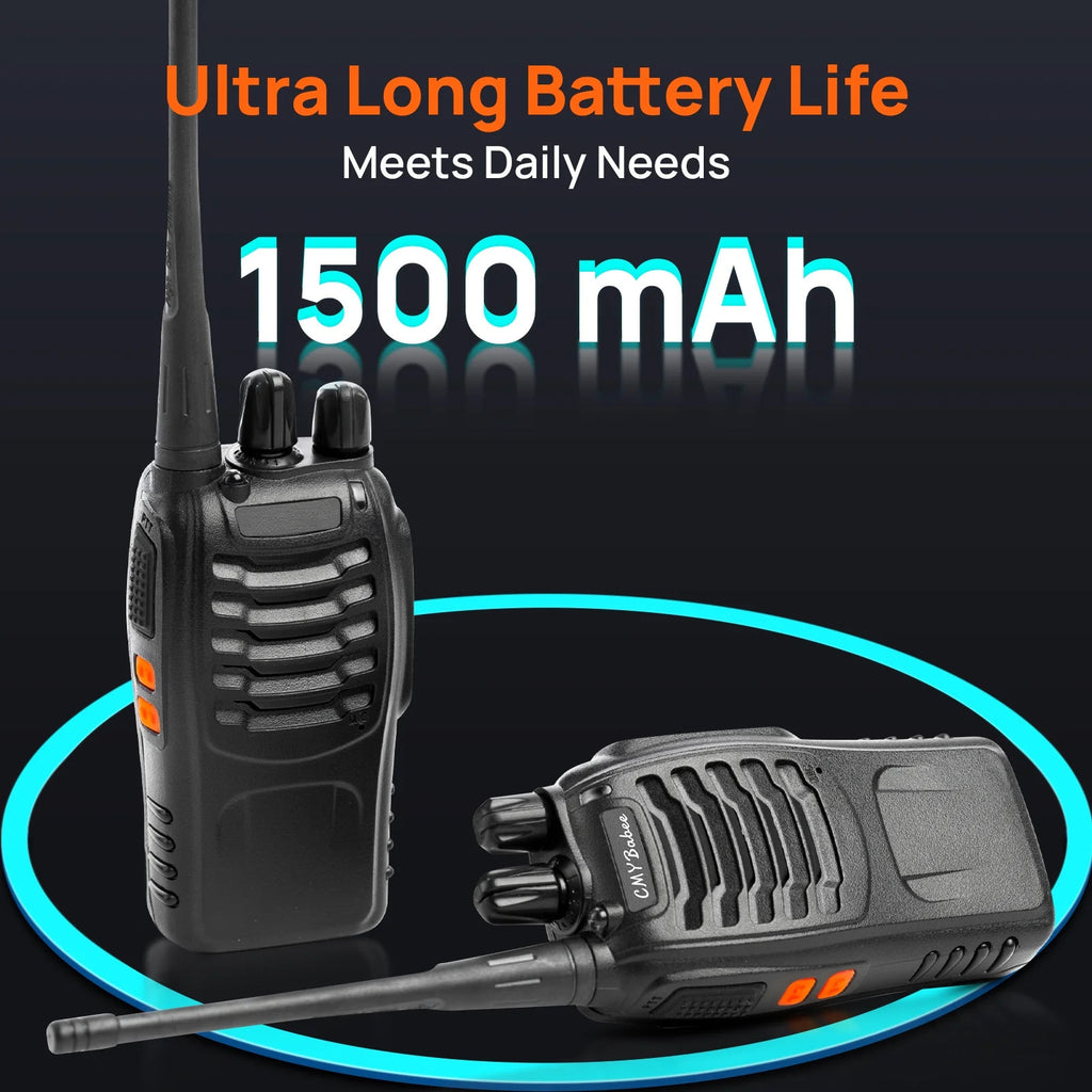 Walkie Talkie 2pcs/ 4pcs, Long Range, Rechargeable, 2 Packs Or 4 Packs, Black, 2-3 Miles Communication Range, 10000 Hour Long Battery Life, Loud And Clear Speakers, 16 Channels, Frequency Range Receive And Transmit, Reach 0.6