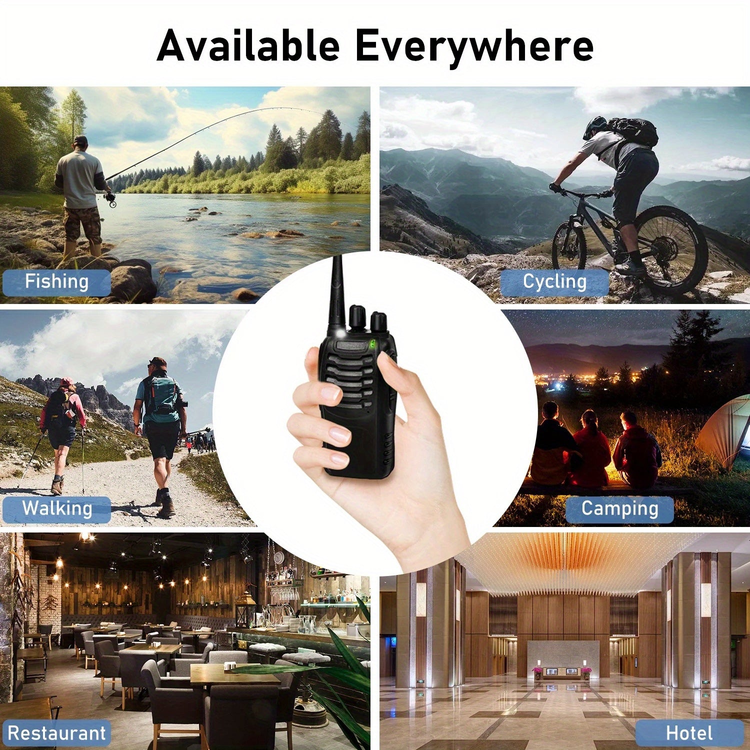 Walkie Talkie 2pcs/ 4pcs, Long Range, Rechargeable, 2 Packs Or 4 Packs, Black, 2-3 Miles Communication Range, 10000 Hour Long Battery Life, Loud And Clear Speakers, 16 Channels, Frequency Range Receive And Transmit, Reach 0.6