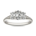 1 CTW Oval Lab Grown Diamond Three Stone Engagement Ring 14K White Gold (G-VS)
