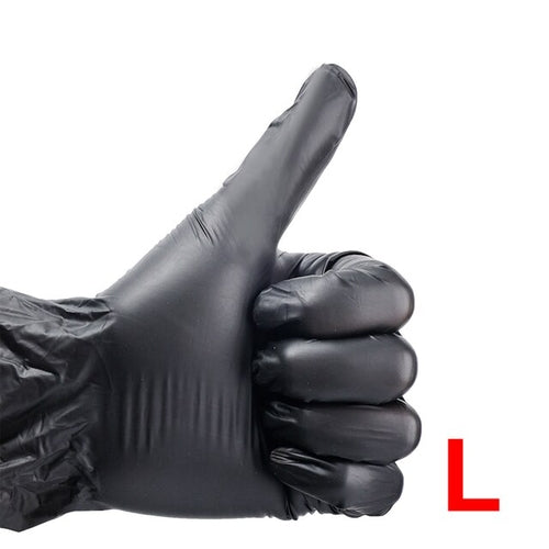 20Pcs Nitrile Disposable Gloves Waterproof Latex Free Black Cooking