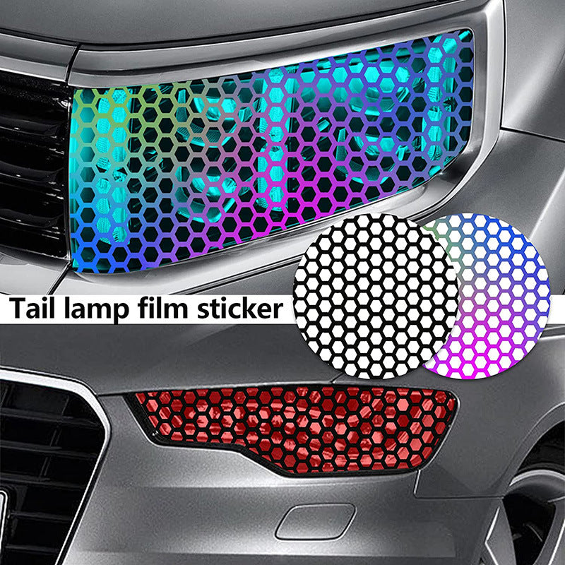 Car Taillight Honeycomb Shape Sticker Applique Taillight Decoration Sticker Rear Lamp Cover Sticker Taillight Sticker