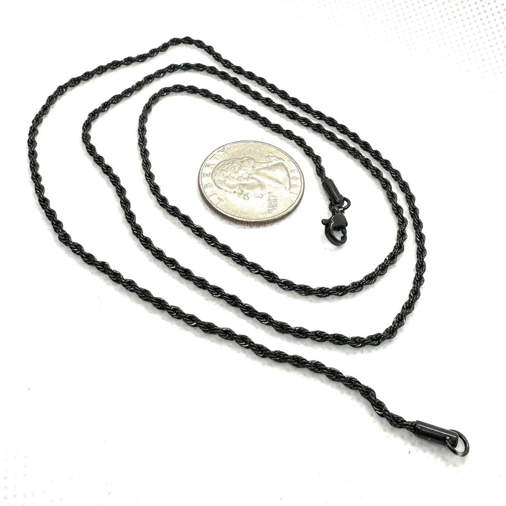 22" Black-Tone Stainless Steel Chain (#n009)