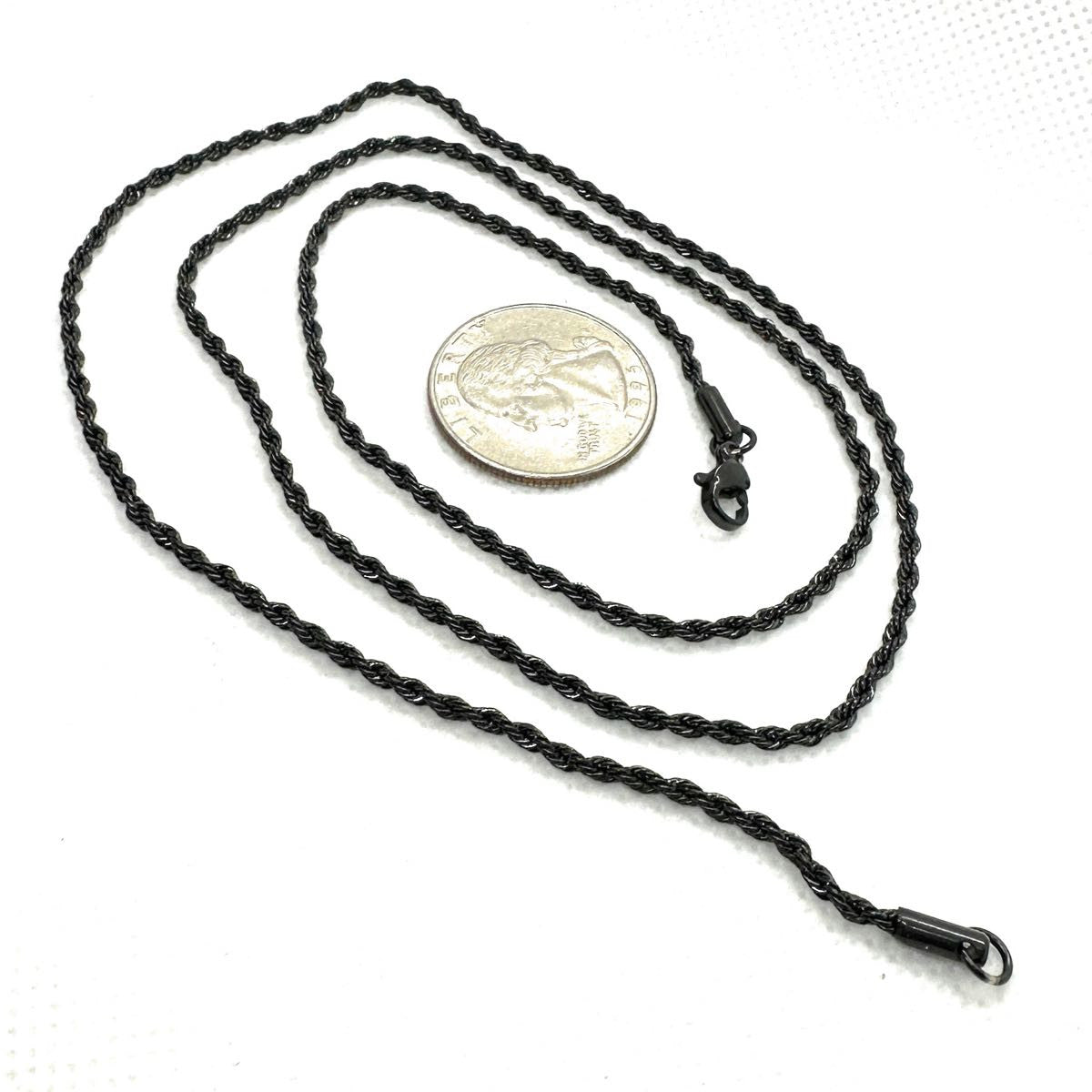 22" Black-Tone Stainless Steel Chain (#n009)