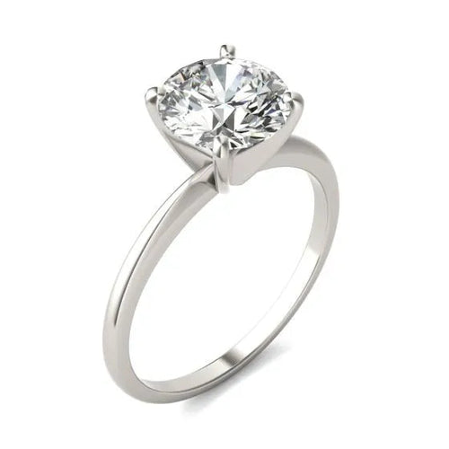 2 CTW Round Lab Grown Diamond Solitaire Engagement Ring 14K White Gold (G-VS)