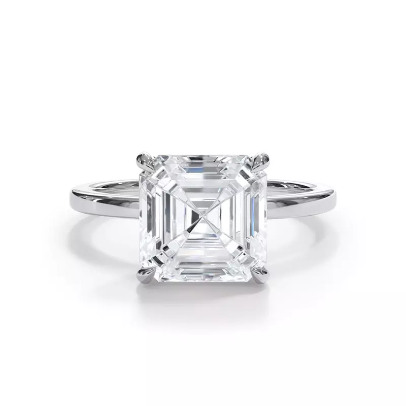 AGI Certified 3 CTW Lab Grown Diamond Solitaire Engagement Ring – G-VS Clarity, 14K White Gold