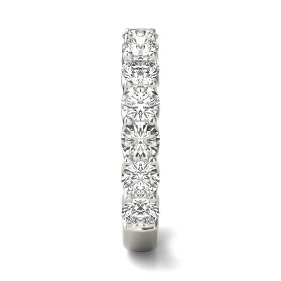 2 1/15 CTW Lab Grown Round Cut Diamond Half Eternity Ring in 14K White Gold - G-VS