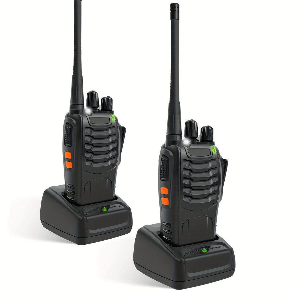 Walkie Talkie 2pcs/ 4pcs, Long Range, Rechargeable, 2 Packs Or 4 Packs, Black, 2-3 Miles Communication Range, 10000 Hour Long Battery Life, Loud And Clear Speakers, 16 Channels, Frequency Range Receive And Transmit, Reach 0.6