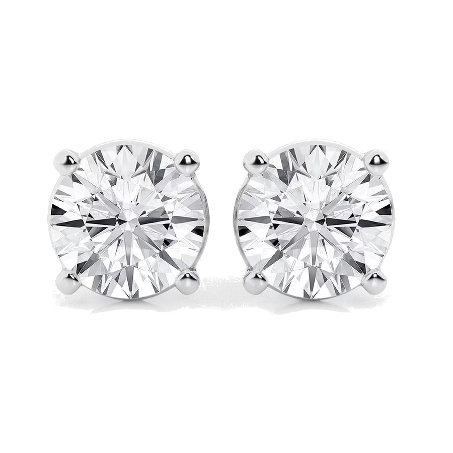AGI Certified 6 CTW Lab Grown Diamond Stud Earrings in 14K White or Yellow Gold – G VS Round Cut