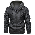 Men's Leather Jackets, Faux Leather Jacket For Men Lapel Zip-Up Slim Fit Coat