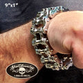 9" x 1" Stainless Steel Motorcycle Chain Bracelet (#804XXL)