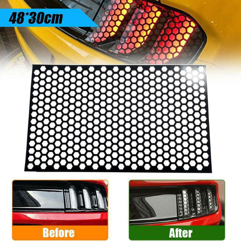Car Taillight Honeycomb Shape Sticker Applique Taillight Decoration Sticker Rear Lamp Cover Sticker Taillight Sticker