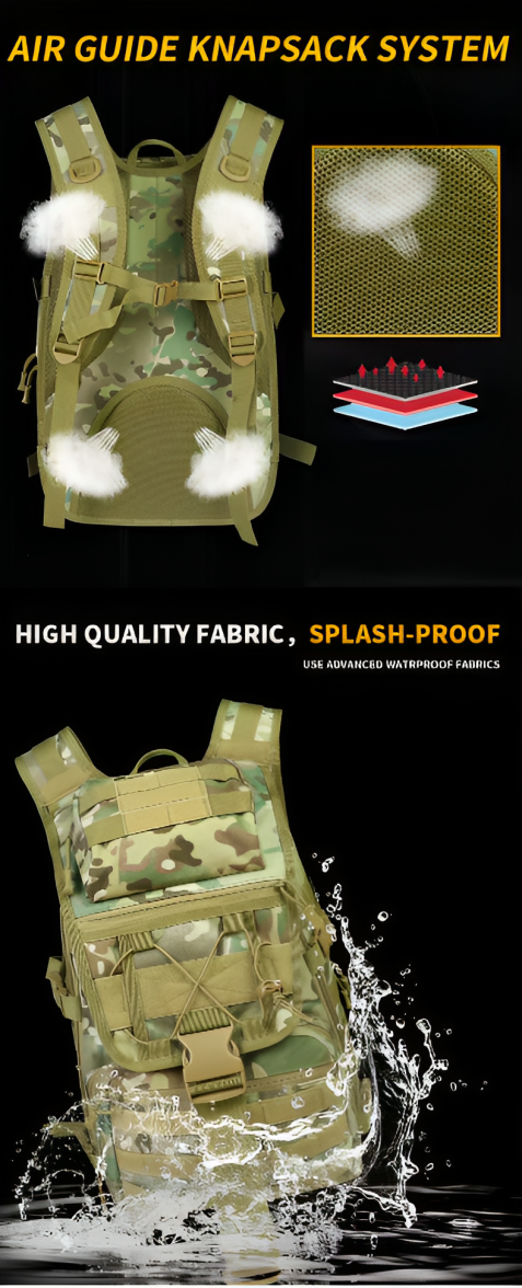 High Quality Outdoor Trekking Fan Backpack | Mountaineering Bag Military Travel Backpack | X7 Swordfish Tactical Backpack