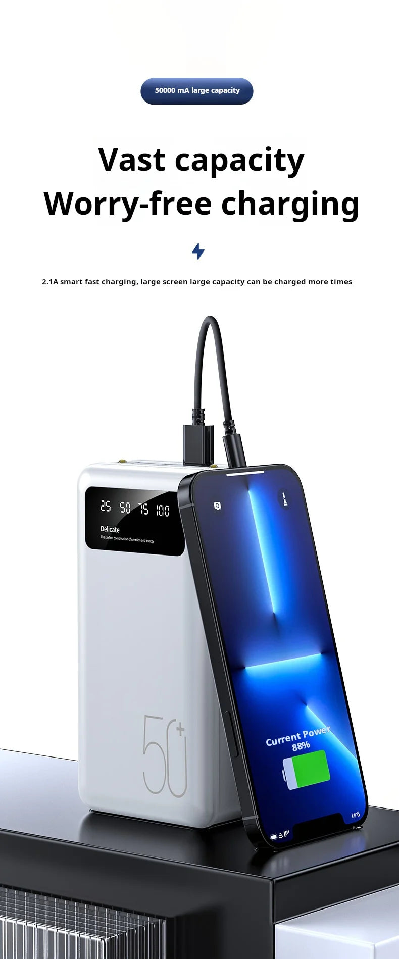 New00ma High Capacity Portable Power Bank Outdoor Fast Charging Mobile Charger with OEM Technology Consumers Electronics 800g
