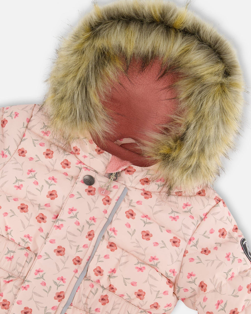 One-Piece Baby Original Puffy Snowsuit Pink Mini Flowers