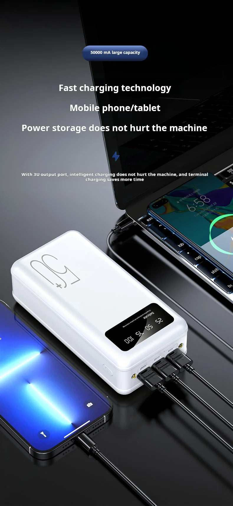 New00ma High Capacity Portable Power Bank Outdoor Fast Charging Mobile Charger with OEM Technology Consumers Electronics 800g