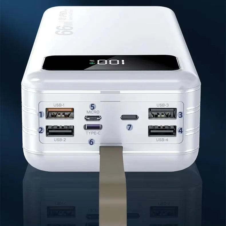100000mah Power Bank 4 Port Output  Fast Charging Pd 100000mah Big Capacity Mobile Phone Portable Charger  66W Super Fast Charge