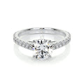 Round Brilliant Lab Grown Diamond Channel Setting Engagement Ring (F/VS) in 14K White Gold