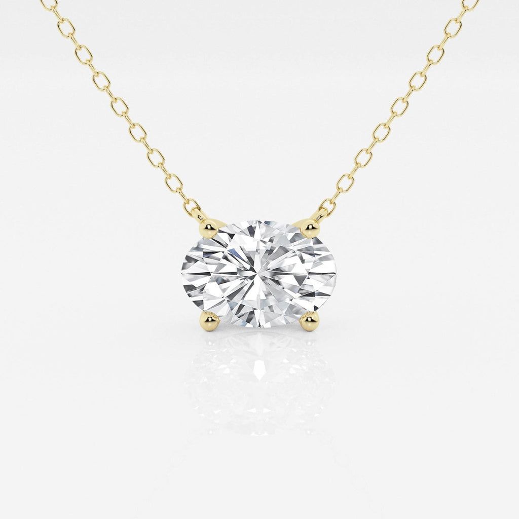 2.00 CTW AGI Certified Oval Lab Grown Diamond Solitaire Pendant - Choice of 14k Yellow or White Gold