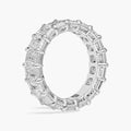 5.00 CTW Created Moissanite Emerald Cut Eternity Band Ring in 14k White Gold Overlay