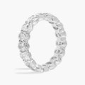 5.00 CTW Created Moissanite Oval Eternity Band Ring in 14k White Gold Overlay