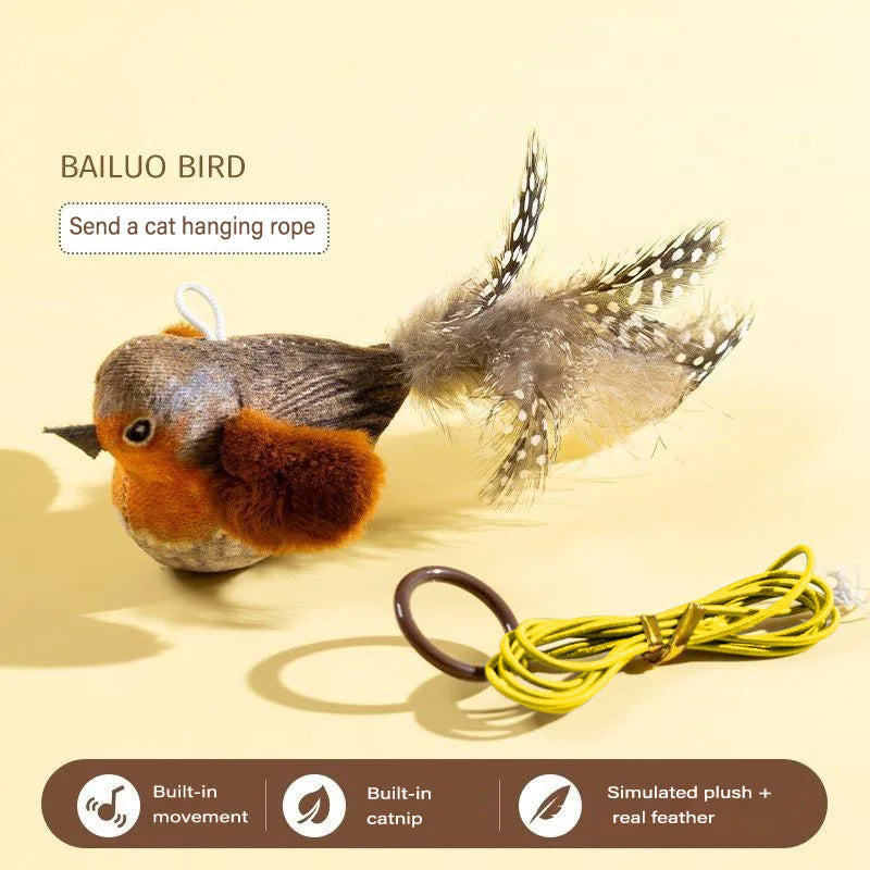 Simulation Bird Cat Toys Cats Interactive Cat Toy Realistic Bird Sound Cat Toy Plush Cat Toy Catnip Cat Toy for Cats Kitten Toy