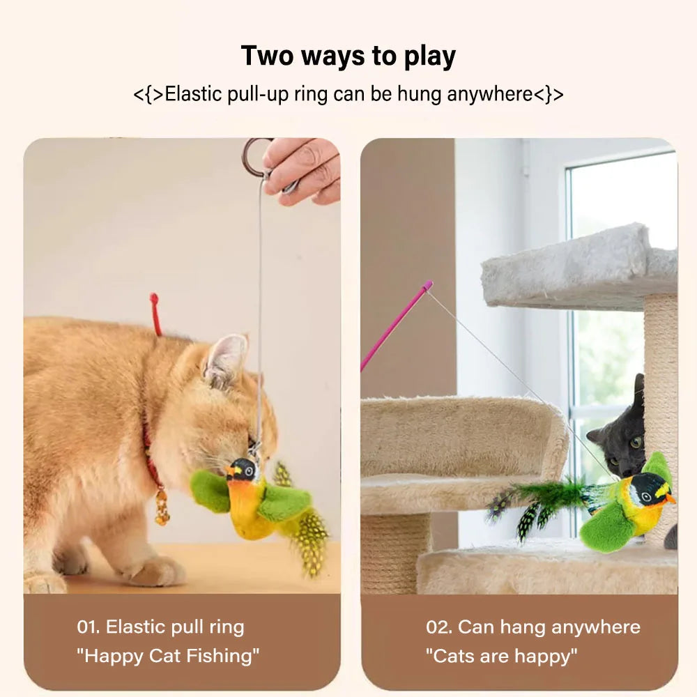 Simulation Bird Cat Toys Cats Interactive Cat Toy Realistic Bird Sound Cat Toy Plush Cat Toy Catnip Cat Toy for Cats Kitten Toy
