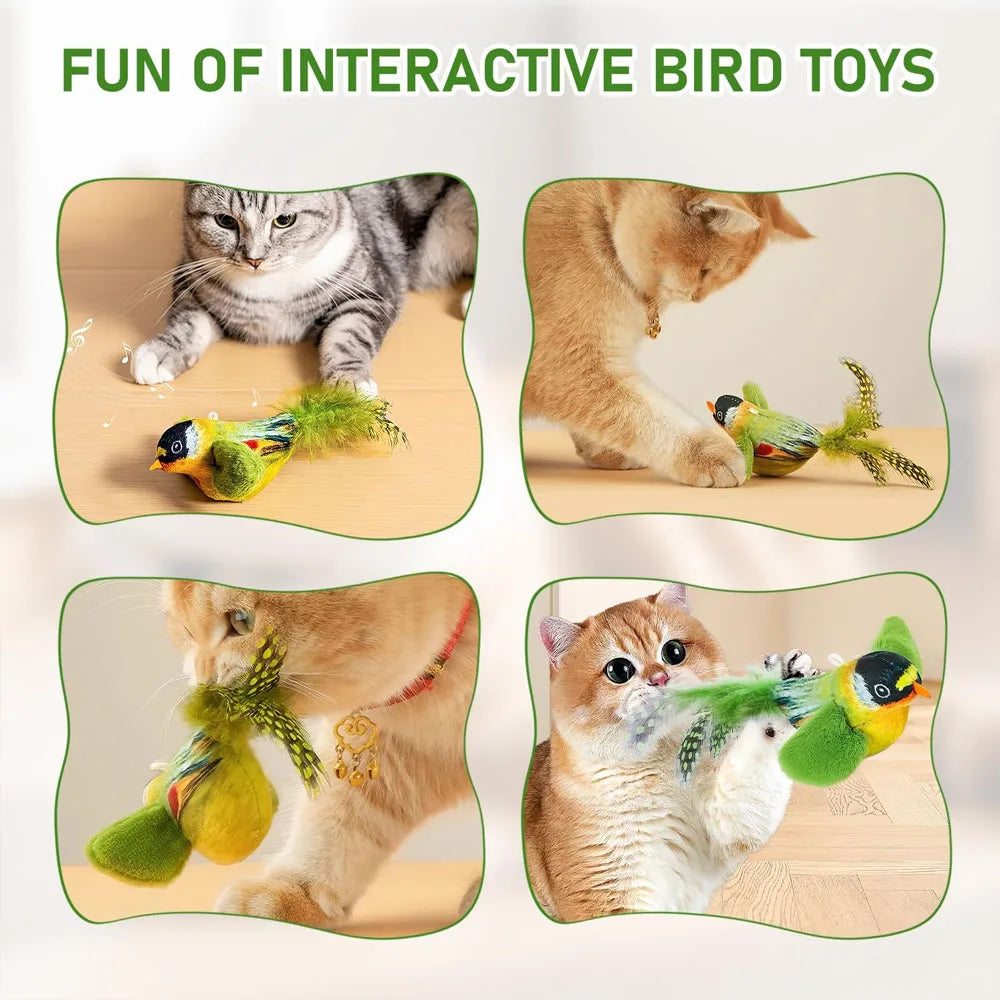 Simulation Bird Cat Toys Cats Interactive Cat Toy Realistic Bird Sound Cat Toy Plush Cat Toy Catnip Cat Toy for Cats Kitten Toy