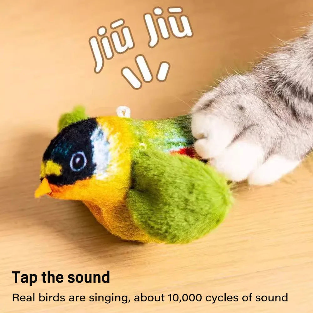 Simulation Bird Cat Toys Cats Interactive Cat Toy Realistic Bird Sound Cat Toy Plush Cat Toy Catnip Cat Toy for Cats Kitten Toy