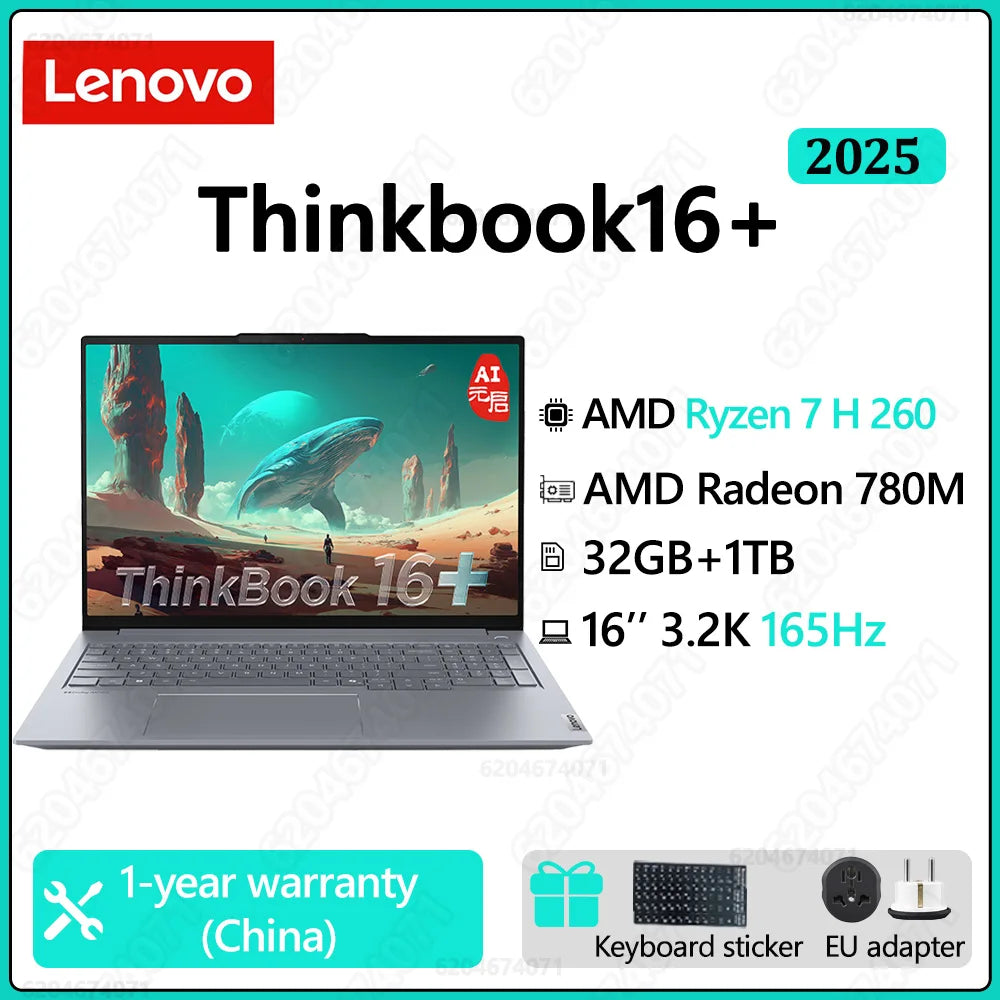 Lenovo ThinkBook16+ AI 2025 R7 H 260/R AI 7 H 350 32GB 1TB 16'' 3.2K 165Hz