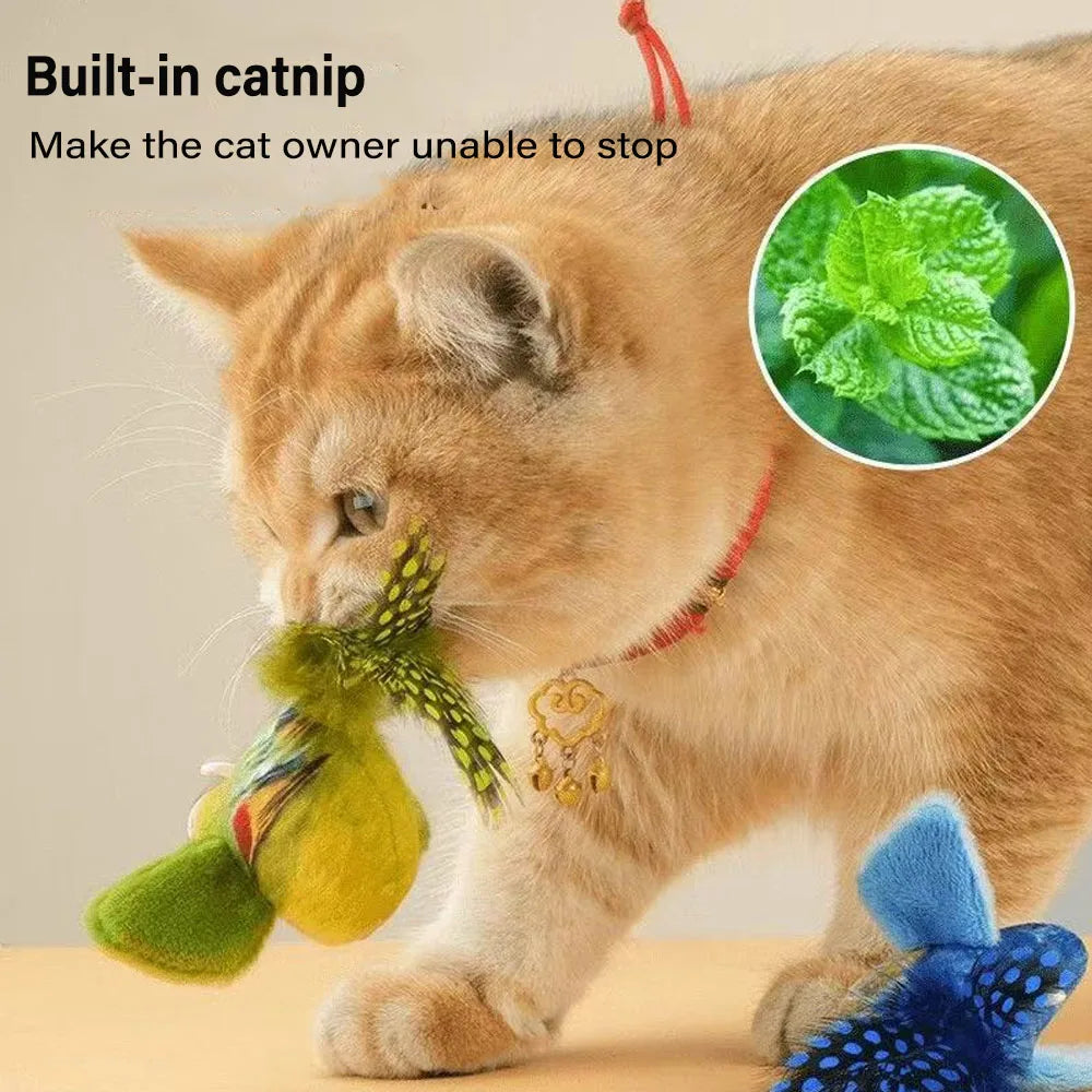 Simulation Bird Cat Toys Cats Interactive Cat Toy Realistic Bird Sound Cat Toy Plush Cat Toy Catnip Cat Toy for Cats Kitten Toy