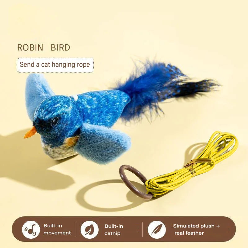 Simulation Bird Cat Toys Cats Interactive Cat Toy Realistic Bird Sound Cat Toy Plush Cat Toy Catnip Cat Toy for Cats Kitten Toy