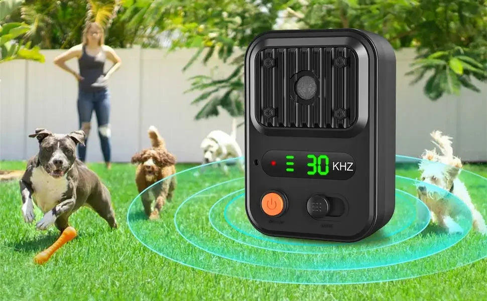 Anti Barking Devices, Auto Dog Bark Deterrent Devices with 3 Levels, Rechargeable Dog Silencer Sonic Barking Deterrent, Ultrason