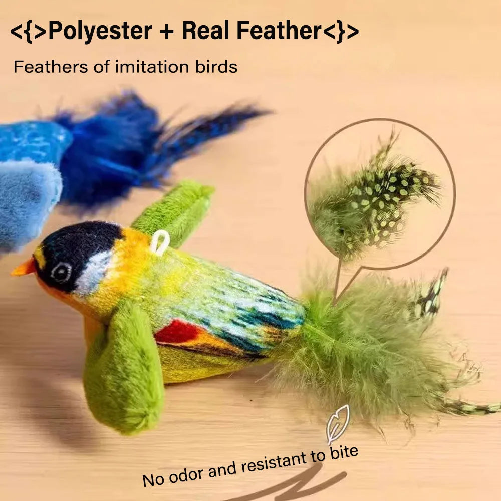 Simulation Bird Cat Toys Cats Interactive Cat Toy Realistic Bird Sound Cat Toy Plush Cat Toy Catnip Cat Toy for Cats Kitten Toy