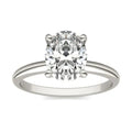 2.00 CTW AGI Certified  Oval Lab Grown Diamond Solitaire Engagement Ring in 14K White Gold (G-VS)