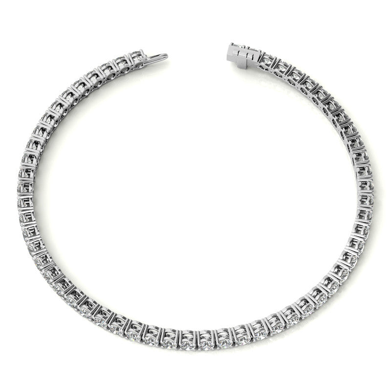 3.00 CTW AGI Certified Lab-Grown Diamond Tennis Bracelet in 14K Yellow or White Gold – G/VS Clarity