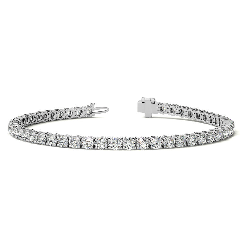 Set of Three 6ctw Created Moissanite Tennis Bracelets – 3mm Stones – 14K Gold Overlay in White, Yellow & Rose Gold