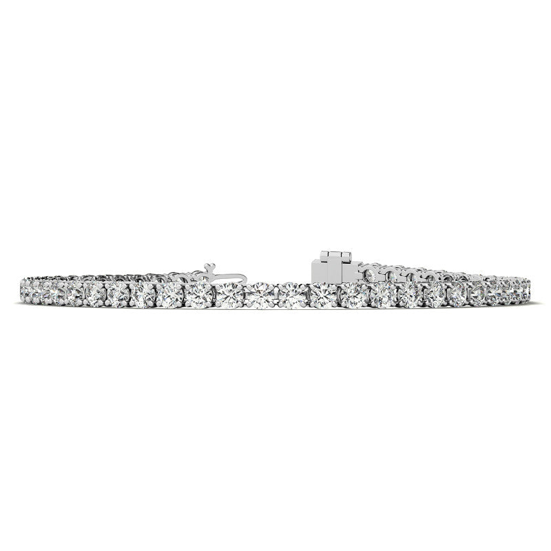 Set of Three 6ctw Created Moissanite Tennis Bracelets – 3mm Stones – 14K Gold Overlay in White, Yellow & Rose Gold
