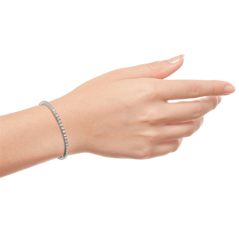 2CTW Created Moissanite Tennis Bracelet - Sterling Silver, 7" Length, White or 14K Gold Plated