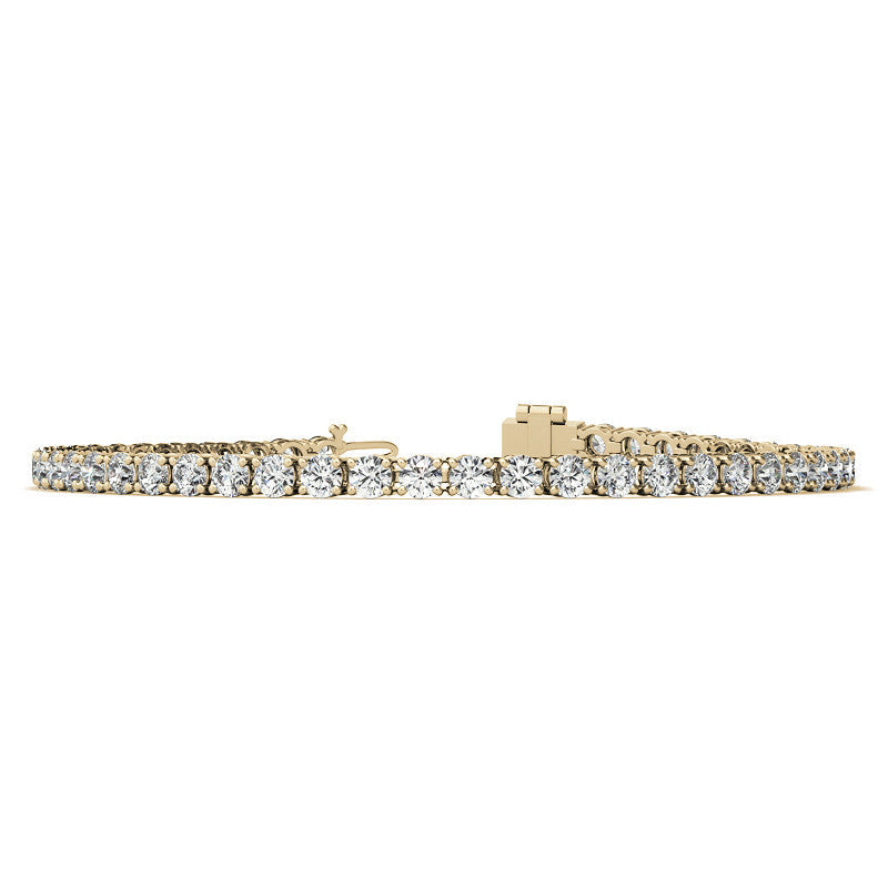 Set of Three 6ctw Created Moissanite Tennis Bracelets – 3mm Stones – 14K Gold Overlay in White, Yellow & Rose Gold