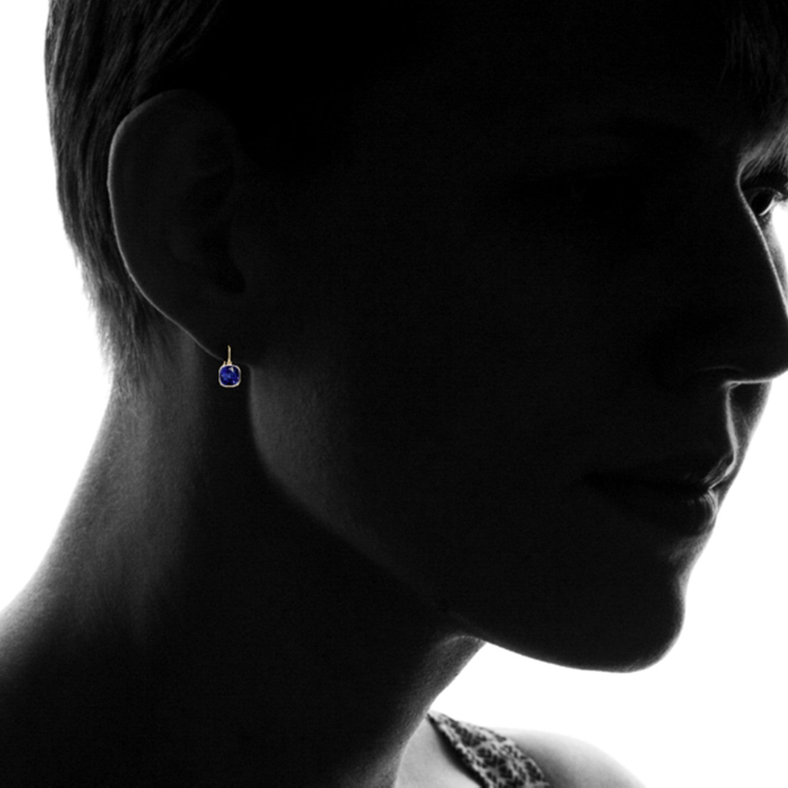 5.00 CTW Lab Grown Sapphire and Emerald Cushion Cut Drop Earrings Set - 14K Gold (2 Pairs)