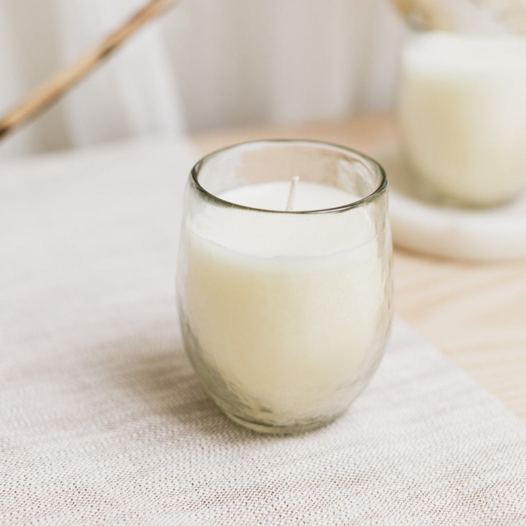 Pebbled Filled Votive Candles - Set of 3