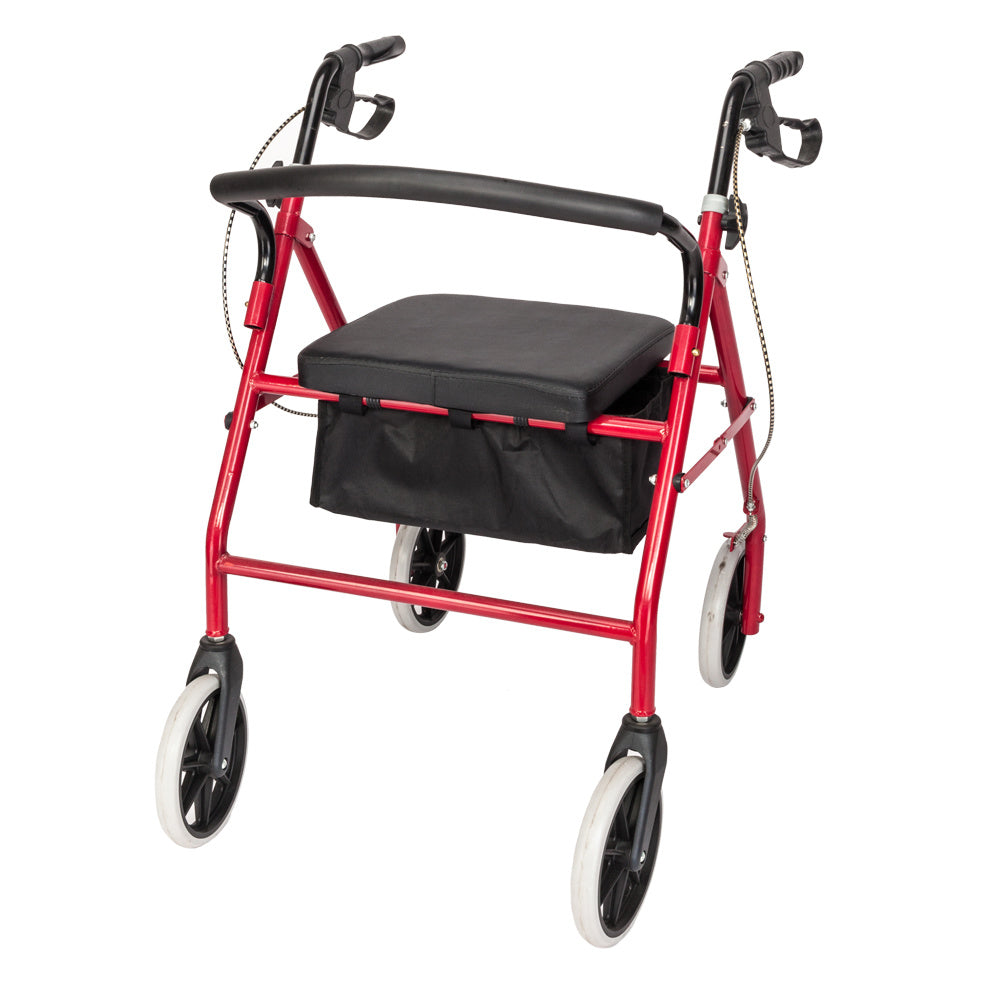 Four Wheel Walker Rollator with Fold Up Removable Back Support YF