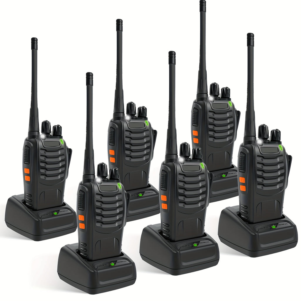 Walkie Talkie 2pcs/ 4pcs, Long Range, Rechargeable, 2 Packs Or 4 Packs, Black, 2-3 Miles Communication Range, 10000 Hour Long Battery Life, Loud And Clear Speakers, 16 Channels, Frequency Range Receive And Transmit, Reach 0.6