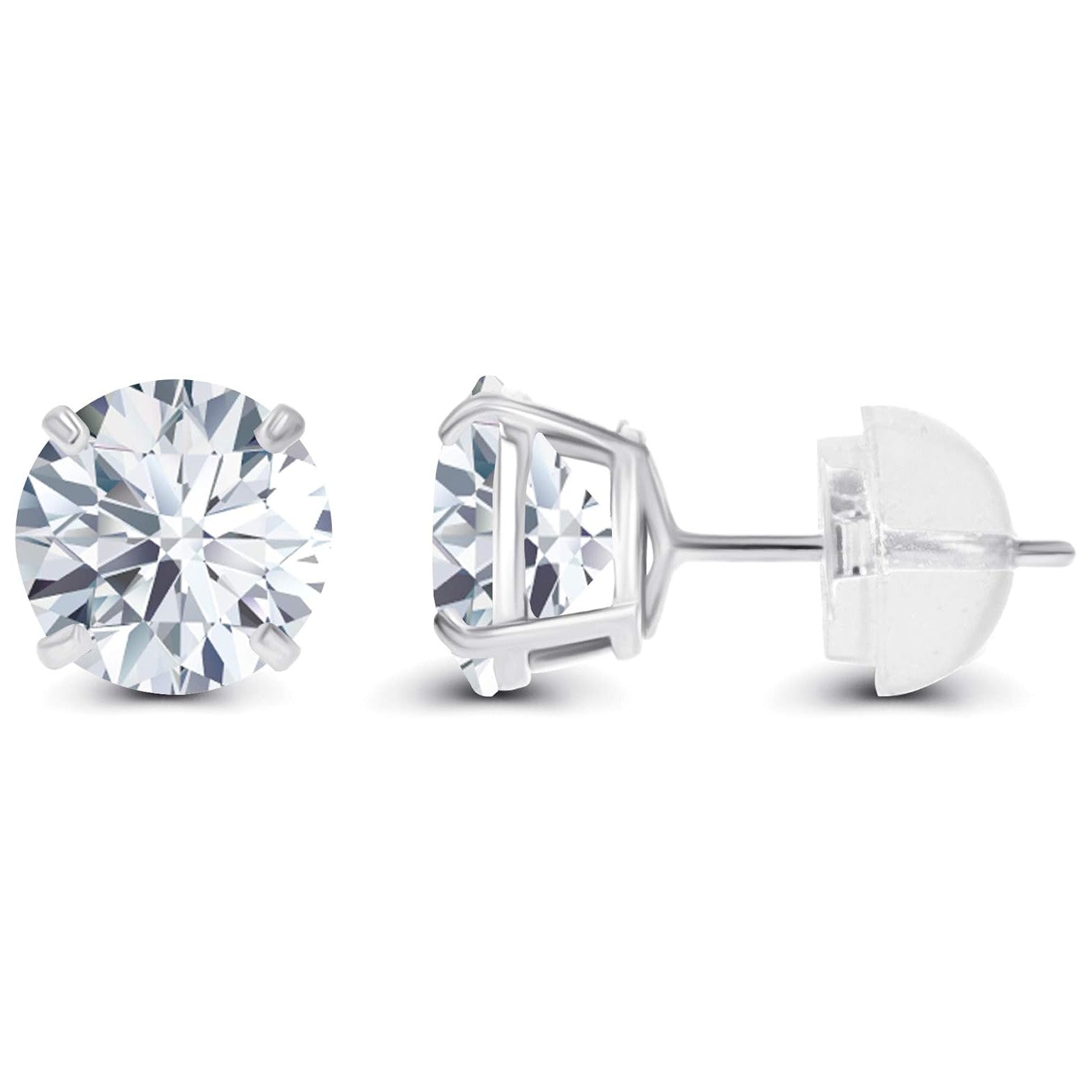1.50 CTW Lab-Grown Diamond Stud Earrings in 14K White or Yellow Gold – F Color, VS Clarity | AGI Certified