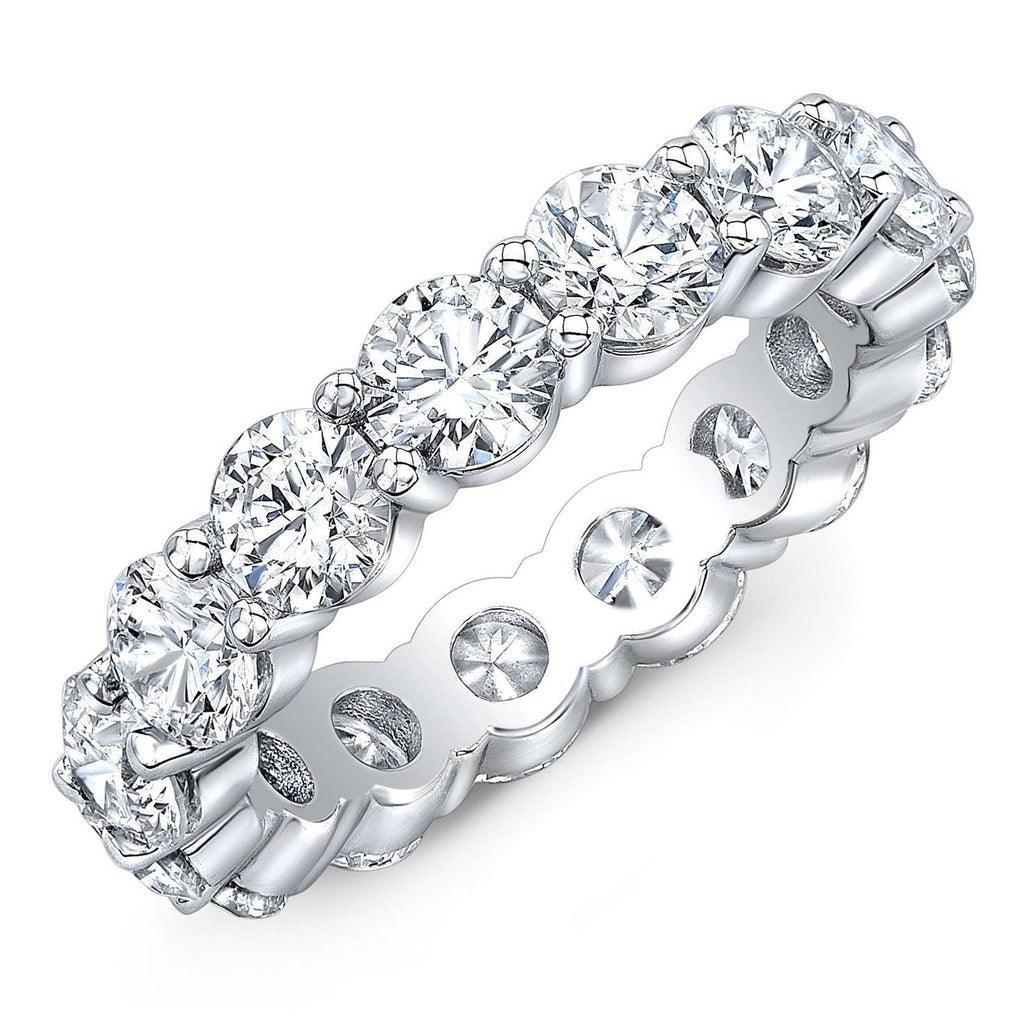 5.00 CTW Created Moissanite Eternity Band in 14k Gold Overlay – Round Cut Classic Ring