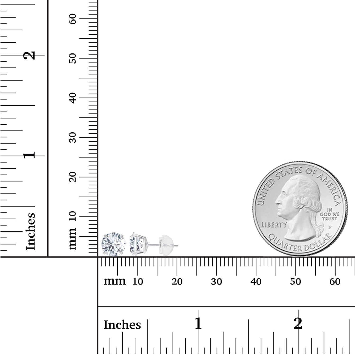 2.50 CTW Created Moissanite Stud Earrings in 14K White Gold -  F-G Color, VS Clarity, Handcrafted USA