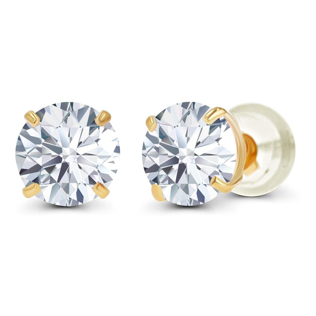 2.00 CTW AGI Certified Lab-Grown Diamond Stud Earrings in Solid 14K Gold - G Color, VS Clarity
