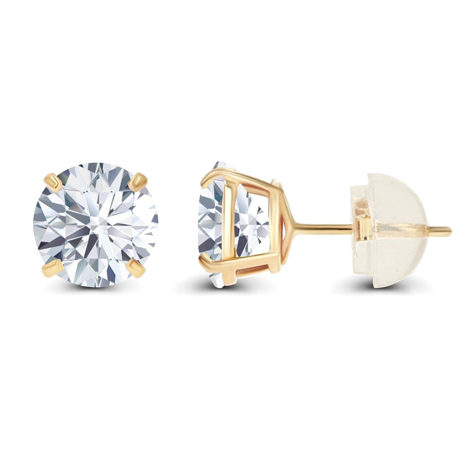 AGI Certified Lab-Grown Diamond Stud Earrings | 2 or 3 CTW | G Color VS Clarity | 14K Gold